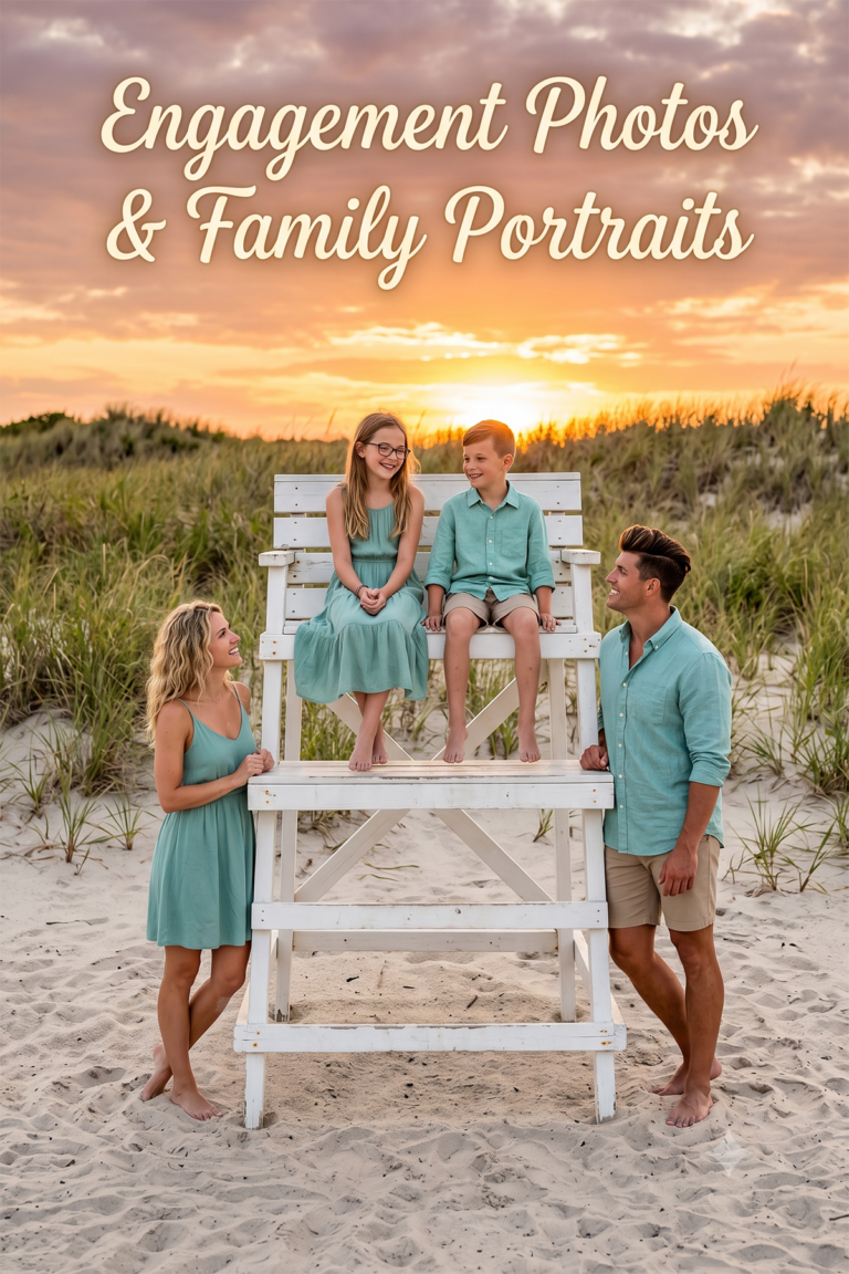 Ocean City Maryland Engagement Photos and Family Beach Portraits