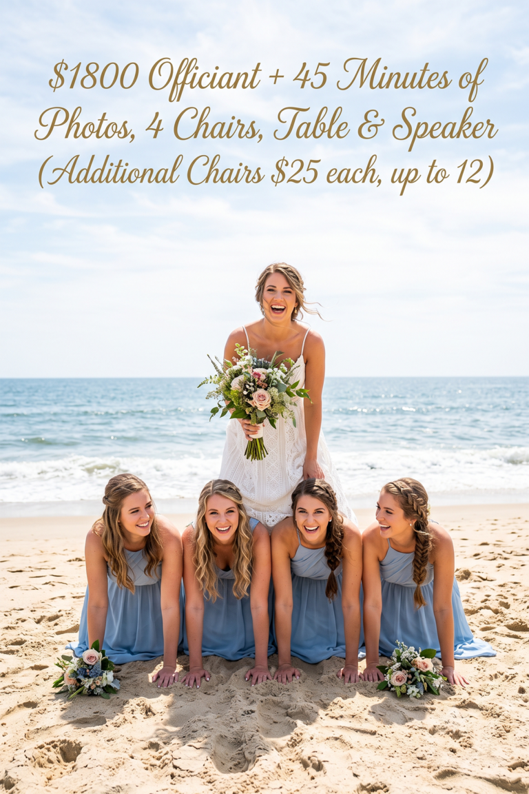 Ocean City Maryland Simple Beach Wedding Package with Chairs